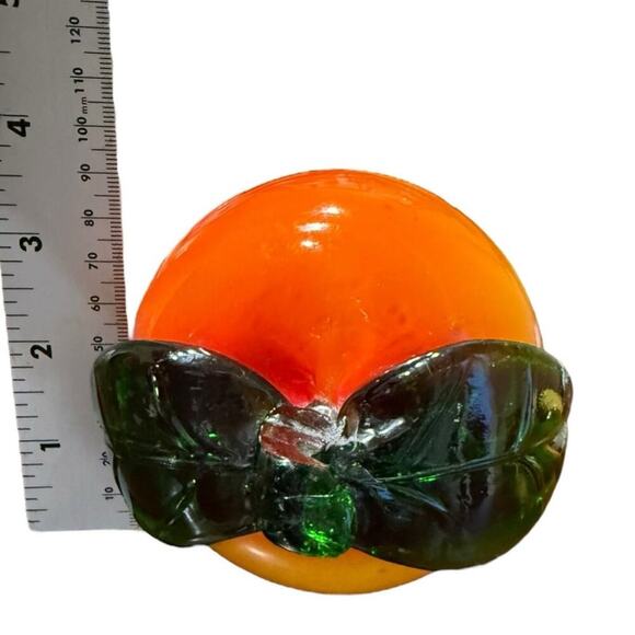 Glass Fruit Peaches Hand Blown One Large One Small READ Description - Picture 5 of 7